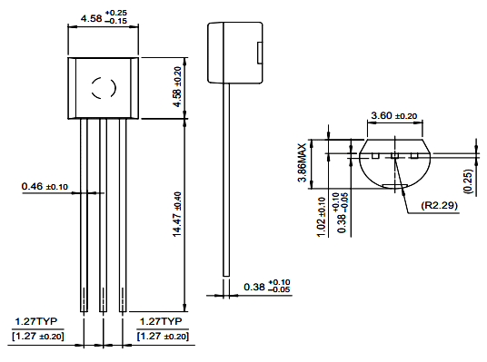 DS18B20温度传感器尺寸